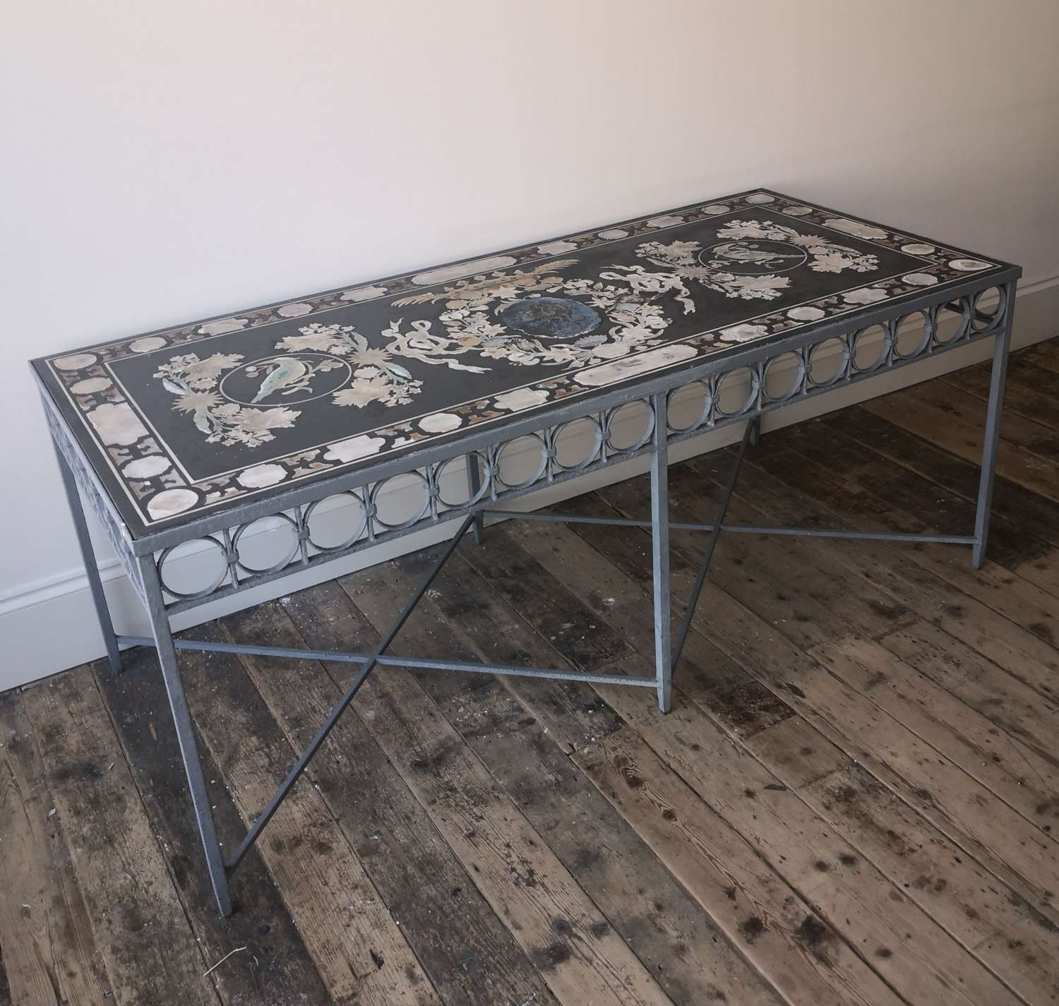 19th century Scagliola and slate table