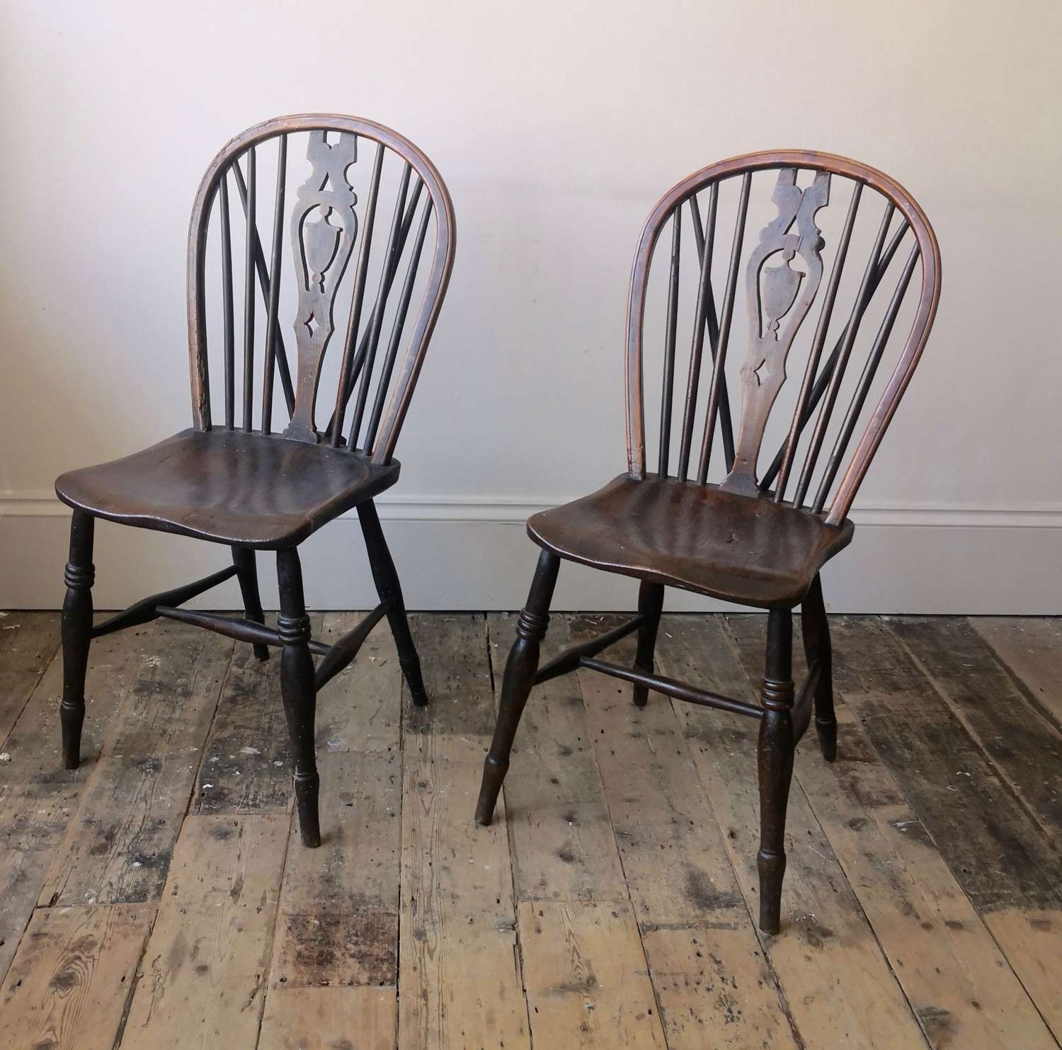 A pair of 19th century Windsor chairs