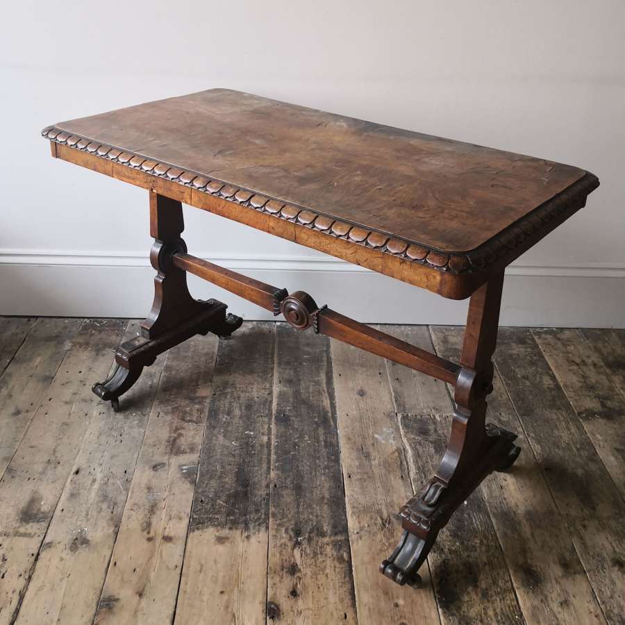 19th century Neo Classical bur walnut centre table
