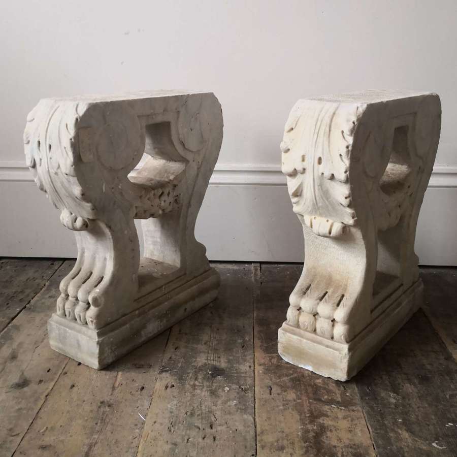 A pair of 18th century Irish bench ends