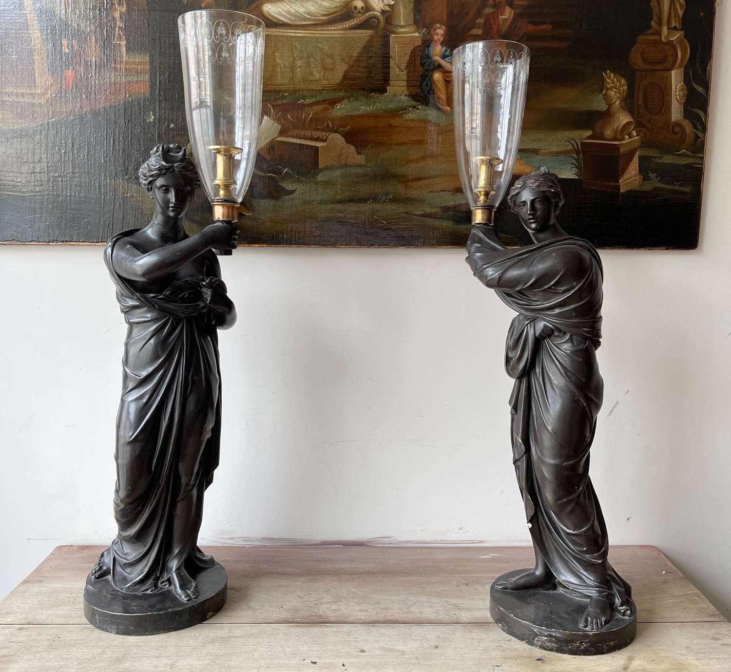 A pair of figural lamps by Hopper.