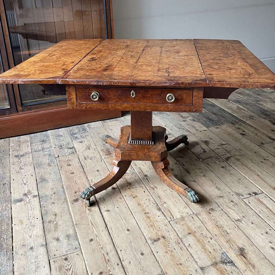 19th century bur elm centre table