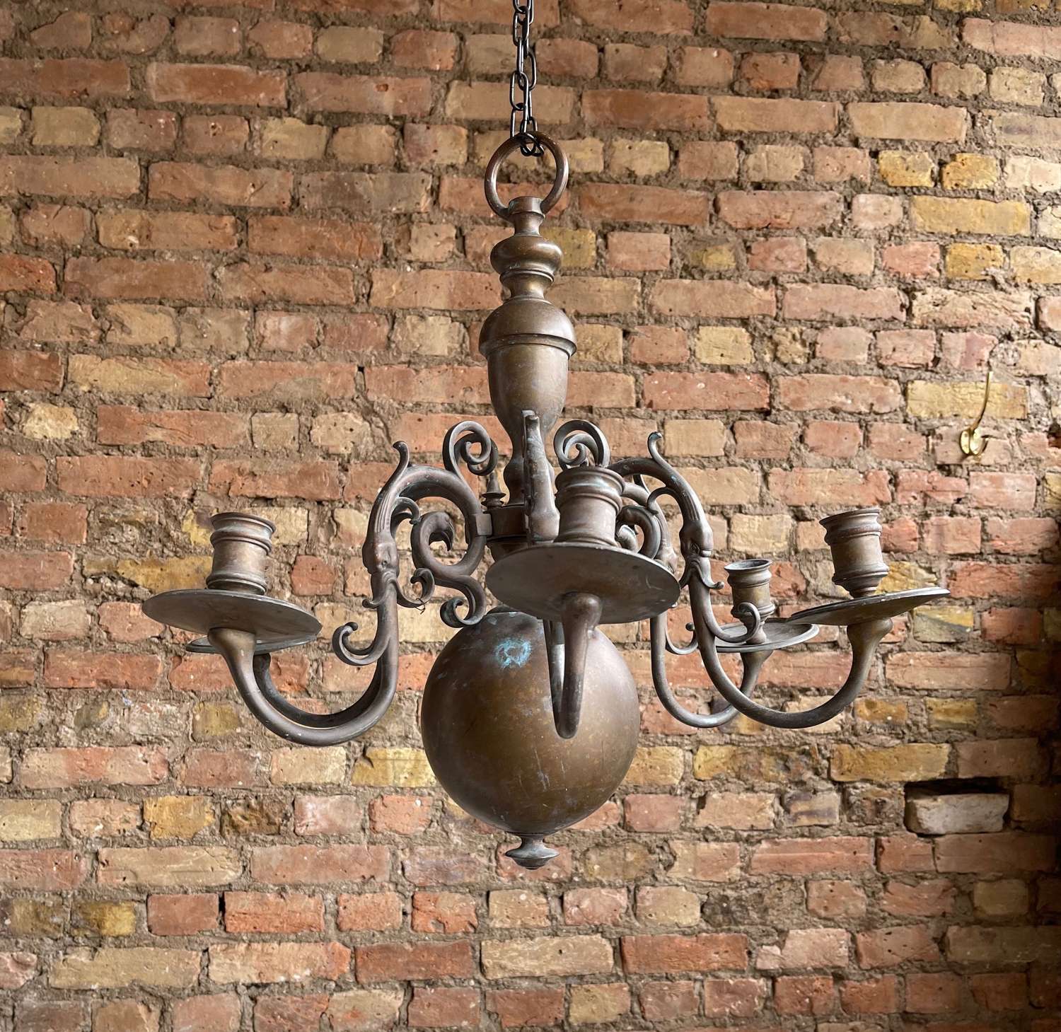 Brass 17th century style chandelier