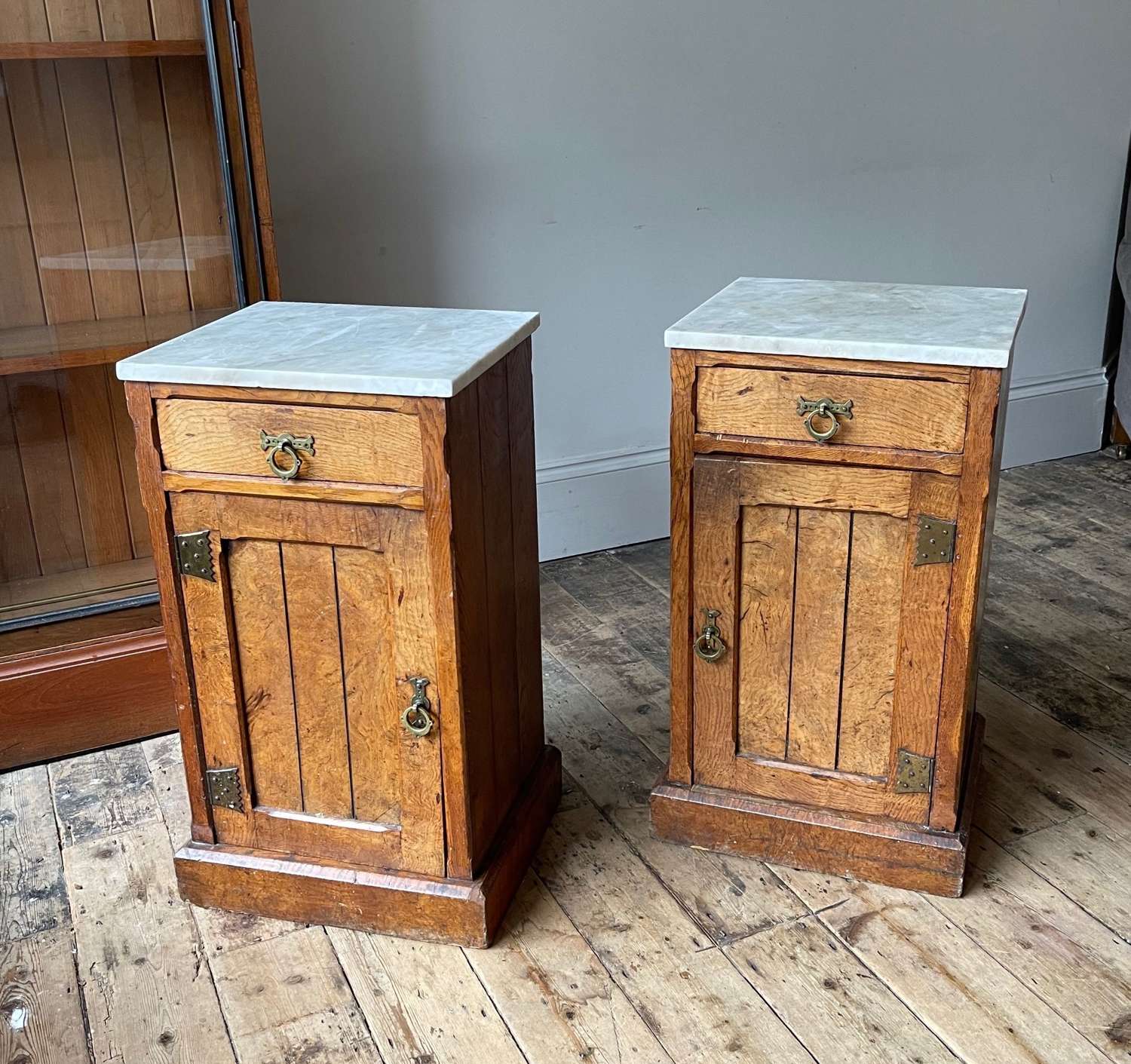 A pair of 19th century bedside cabinets