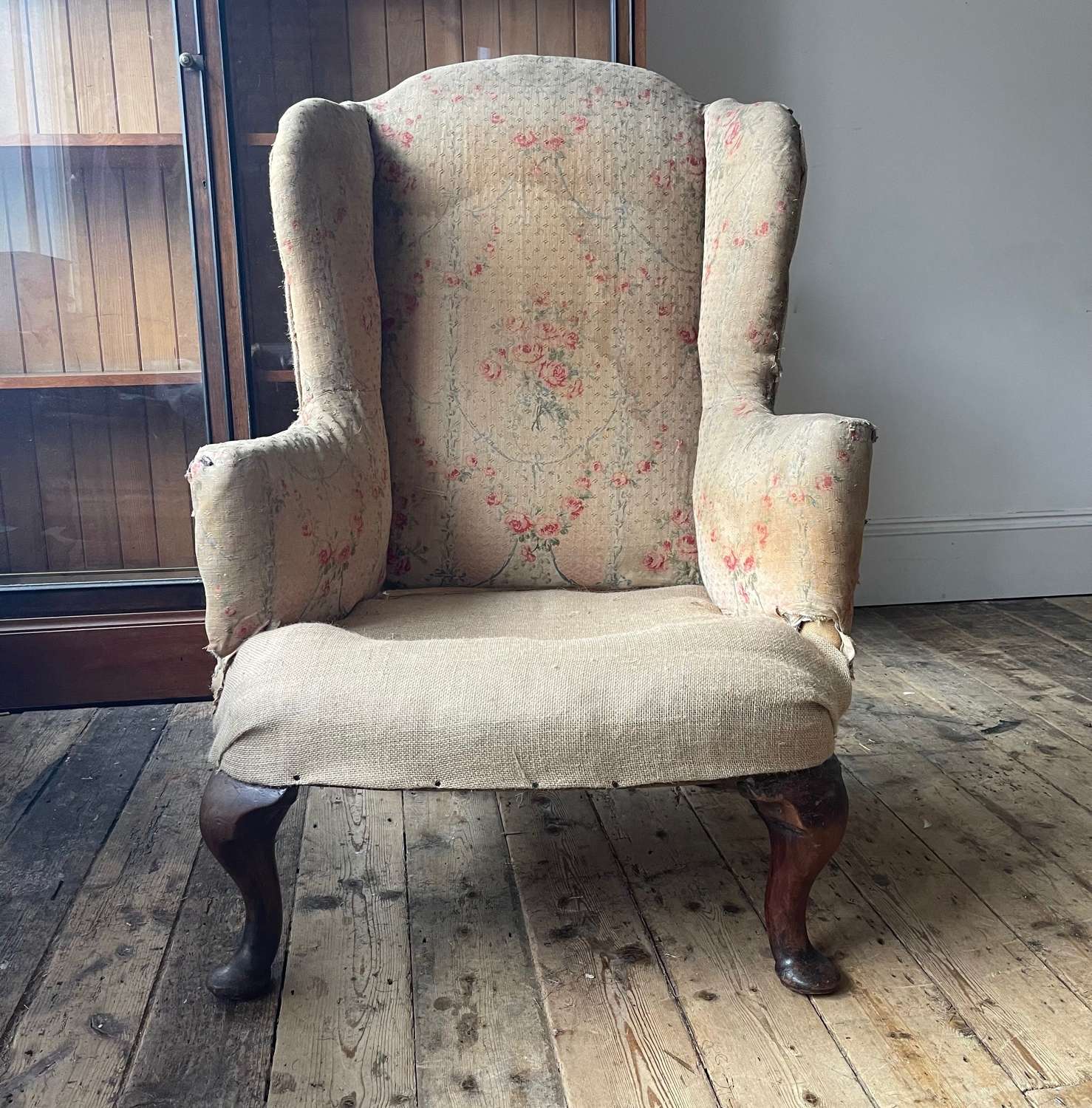 A George II wing chair