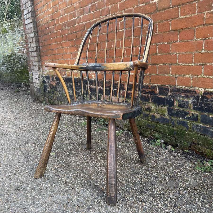 A 19th century stick back chair