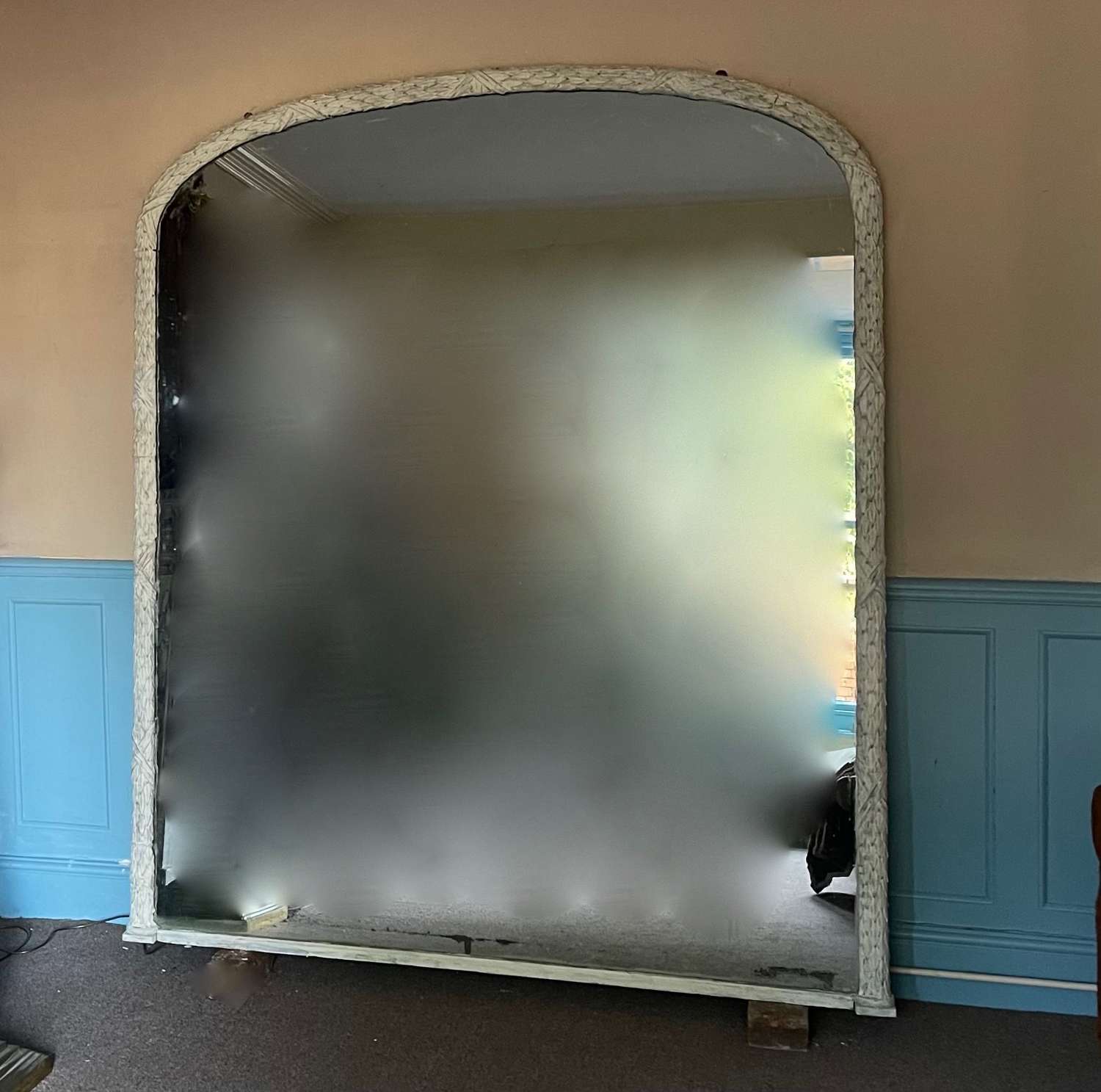 A very large 19th century overmantel mirror