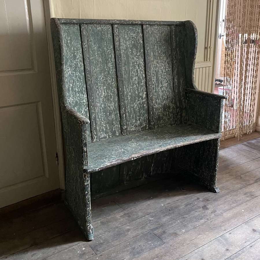 A painted 19th century settle