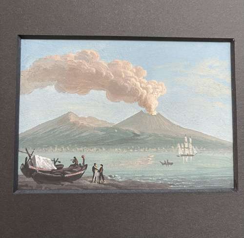 A pair of Mount  Vesuvius guaches
