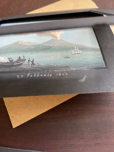 A pair of Mount  Vesuvius guaches