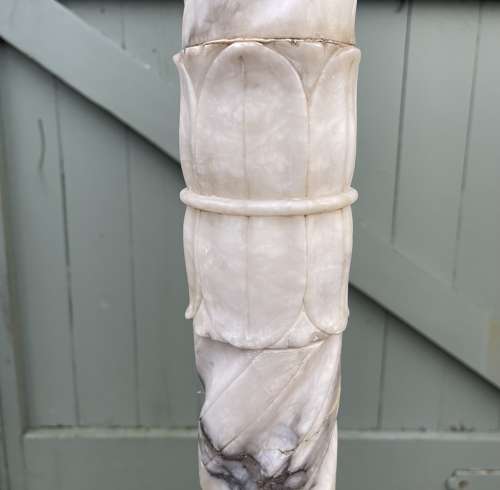 A matched pair of alabaster columns