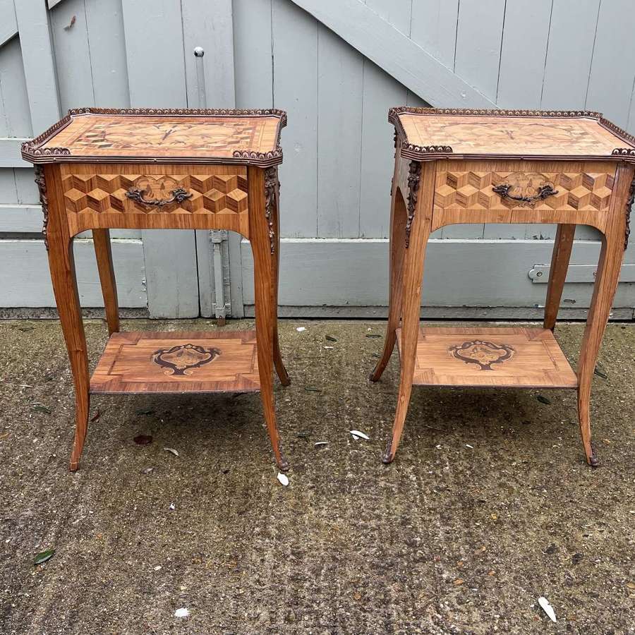 A pair of Italian marquetry tables