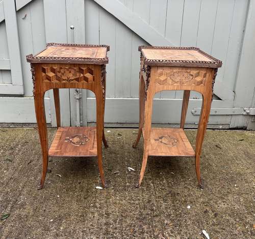 A pair of Italian marquetry tables