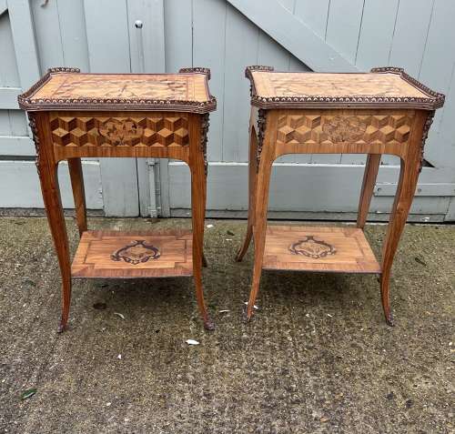 A pair of Italian marquetry tables