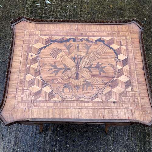 A pair of Italian marquetry tables
