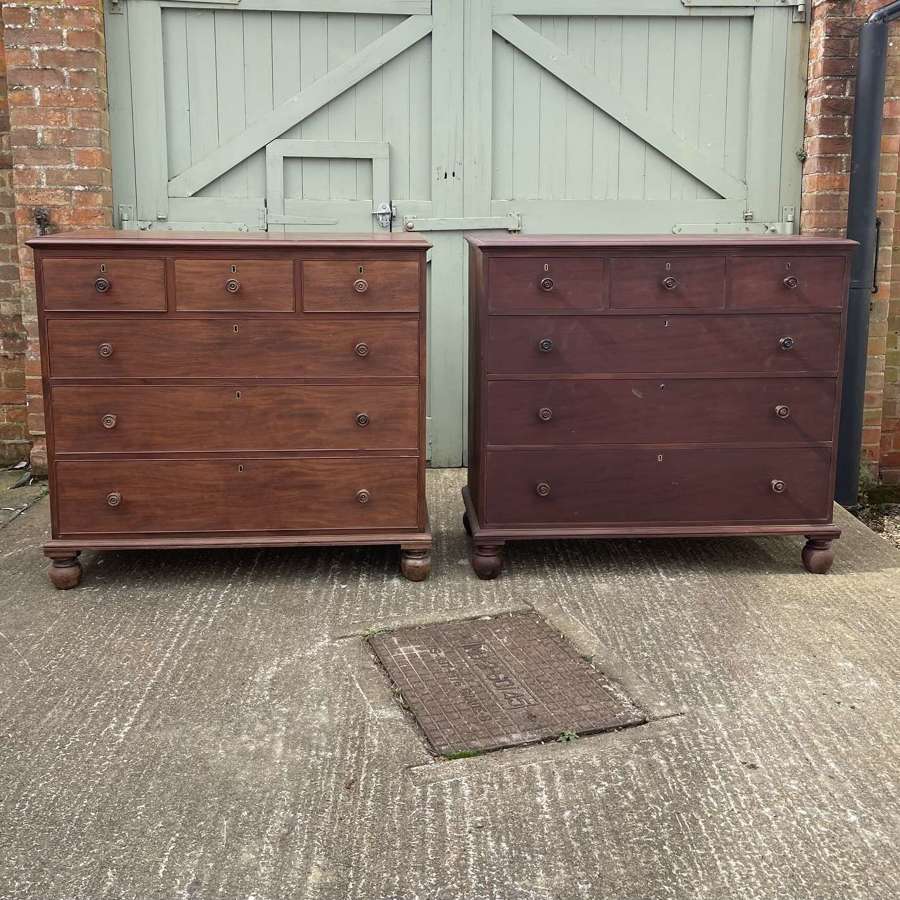 A matched pair of Gillows chests of drawers