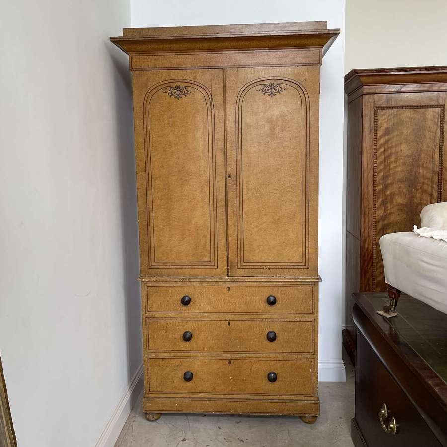 A 19th century painted linen press