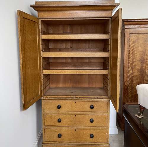 A 19th century painted linen press