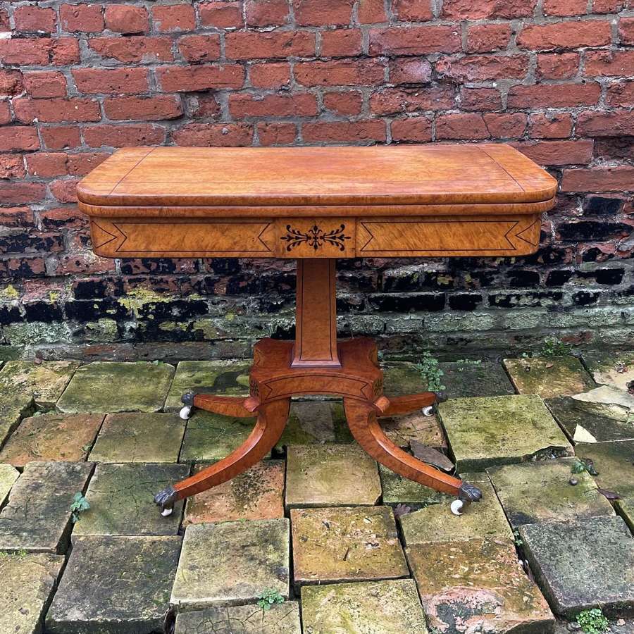 19th century Amboyna card table