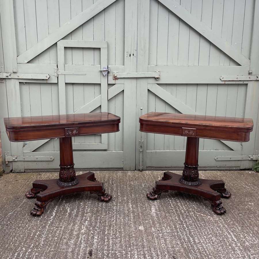 A pair of Regency card tables