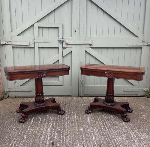 A pair of Regency card tables