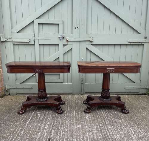 A pair of Regency card tables