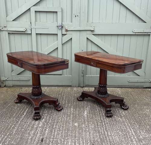 A pair of Regency card tables
