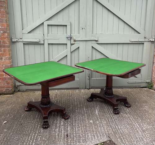 A pair of Regency card tables