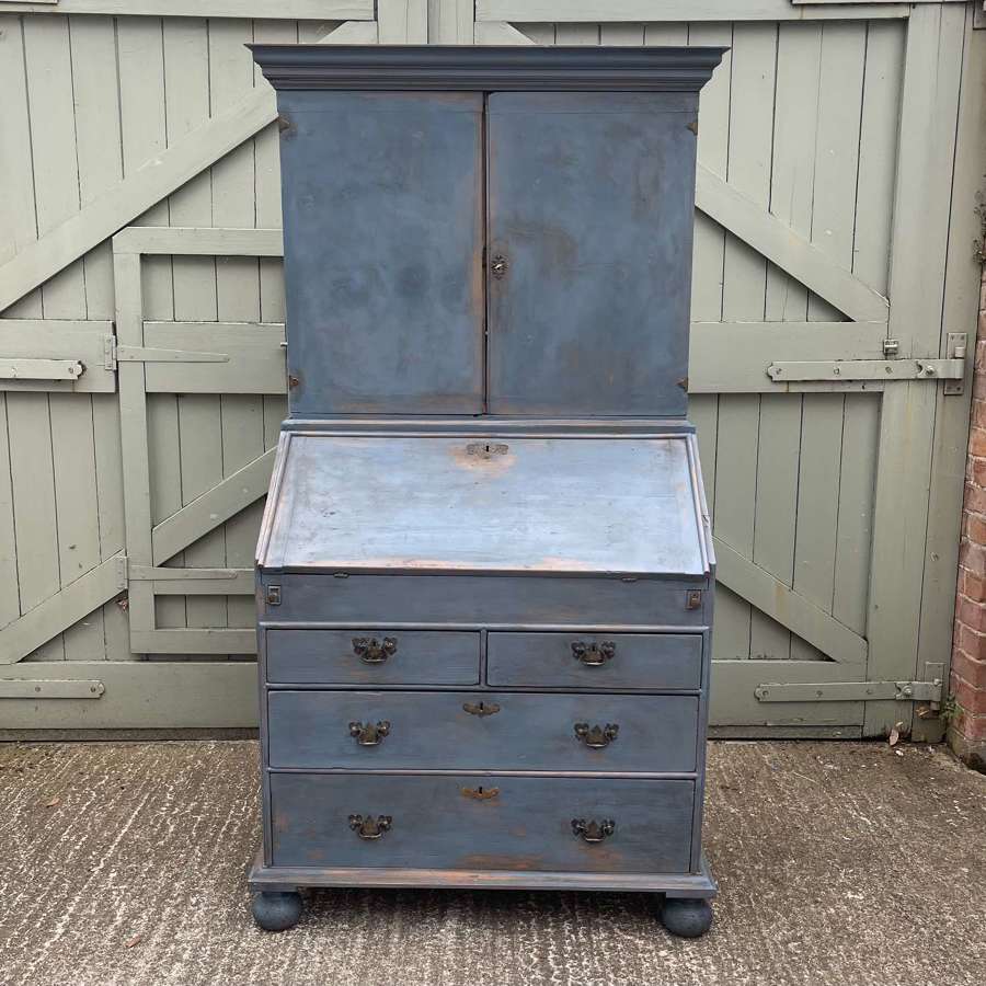A George III painted Bureau cabinet