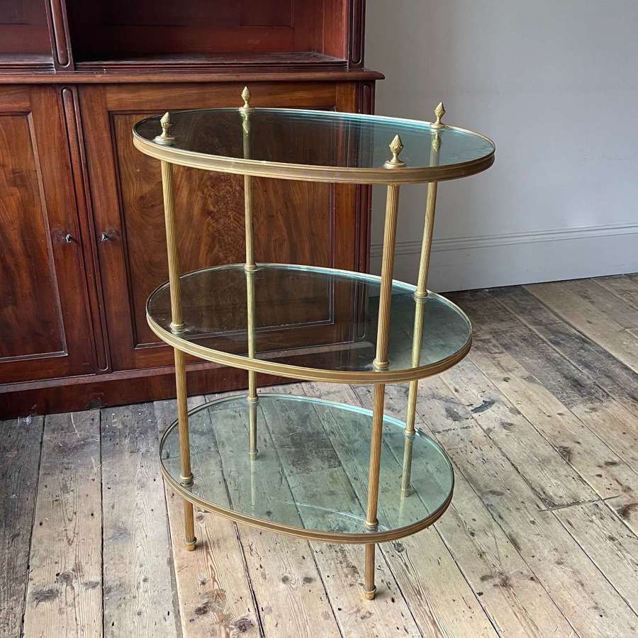 Gilt metal etagere