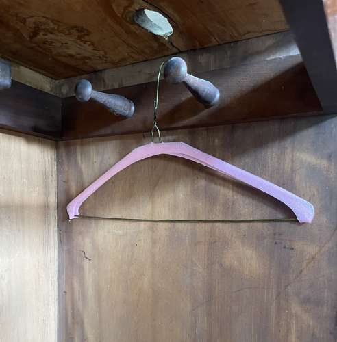 A 19th century satin birch wardrobe