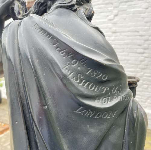 19th century figural lamp by Shout & Sons after Humphry Hopper