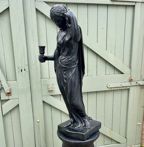 19th century figural lamp by Shout & Sons after Humphry Hopper
