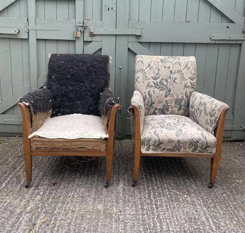 A pair of late 19th century armchairs