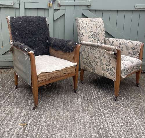 A pair of late 19th century armchairs