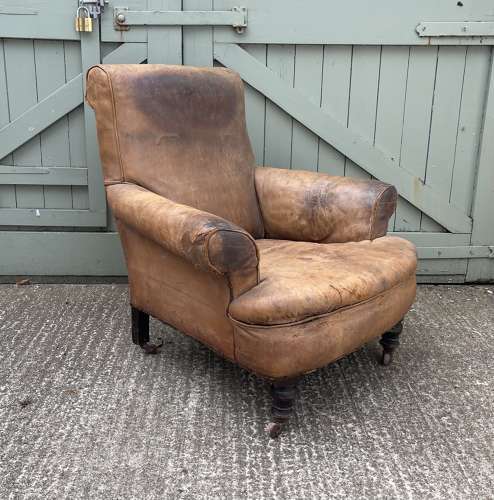 19th century leather club armchair