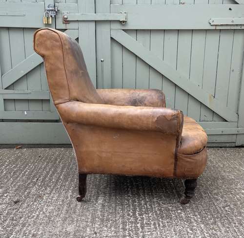 19th century leather club armchair