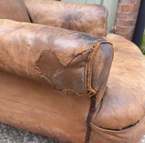 19th century leather club armchair