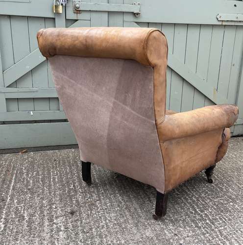19th century leather club armchair