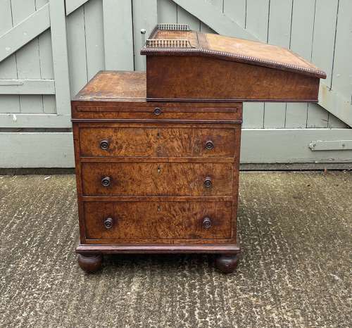 19th century burr oak Davenport desk