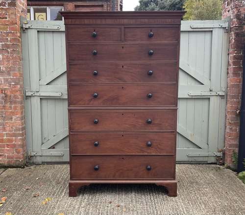 A plain 19th century chest on chest