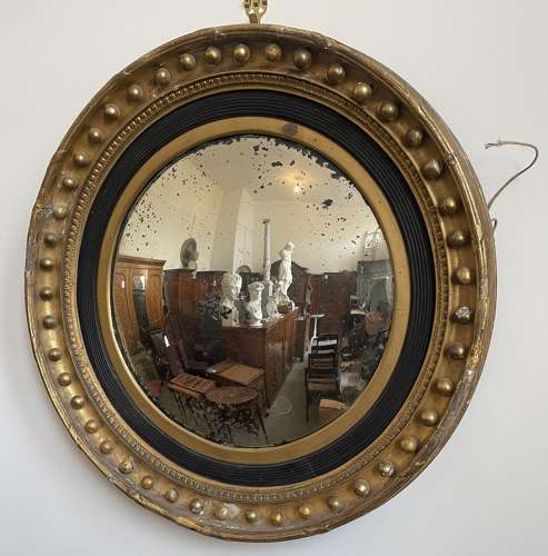 Large 19th century convex mirror