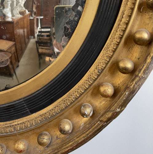 Large 19th century convex mirror