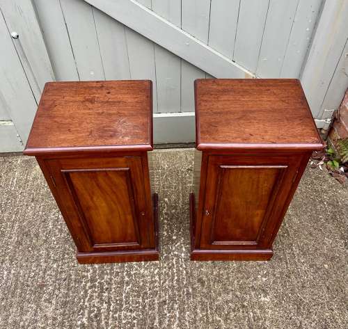A pair of 19th century bedside cupboards
