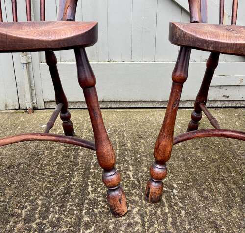 A pair of Yew wood Windsor chairs