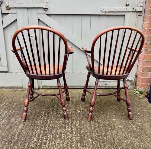 A pair of Yew wood Windsor chairs