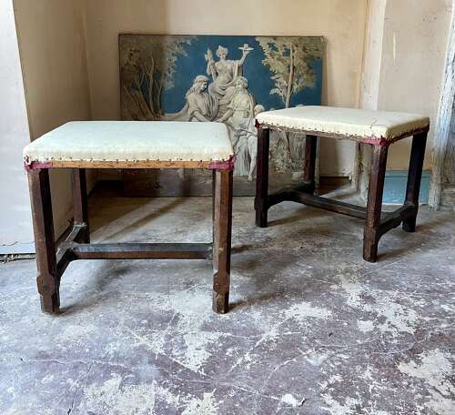 A pair of early 18th century stools