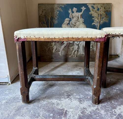 A pair of early 18th century stools
