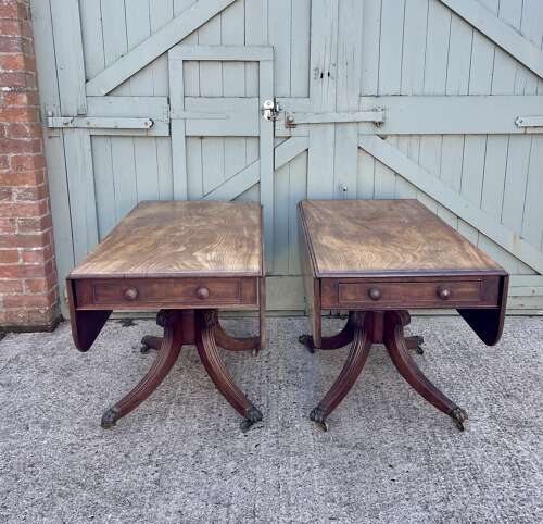 A pair of 19th century library tables