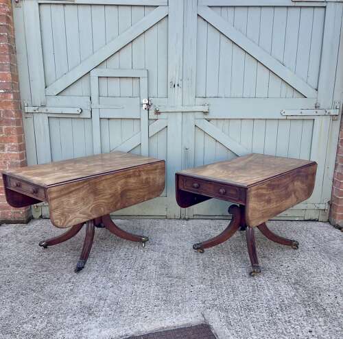 A pair of 19th century library tables